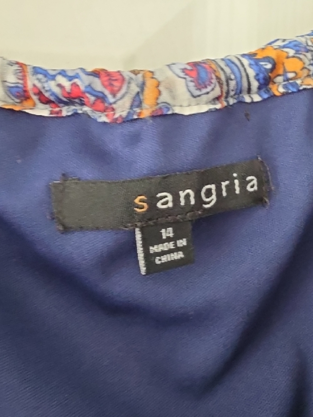 Signature by Sangria Blue Paisley Maxi Dress with Brown Accents - Picture 3 of 3